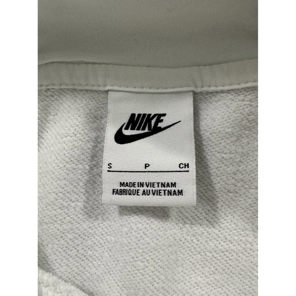 Nike Sportswear Hoodie Mens Small White Fleece Athleisure Swoosh Logo Sweatshirt